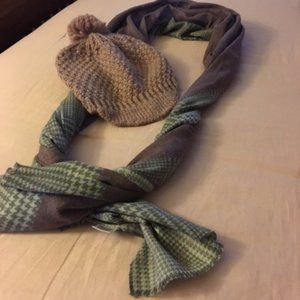 Winter hat with brim, Capocum. Scarf, Pretty Persuasions 100% Viscose